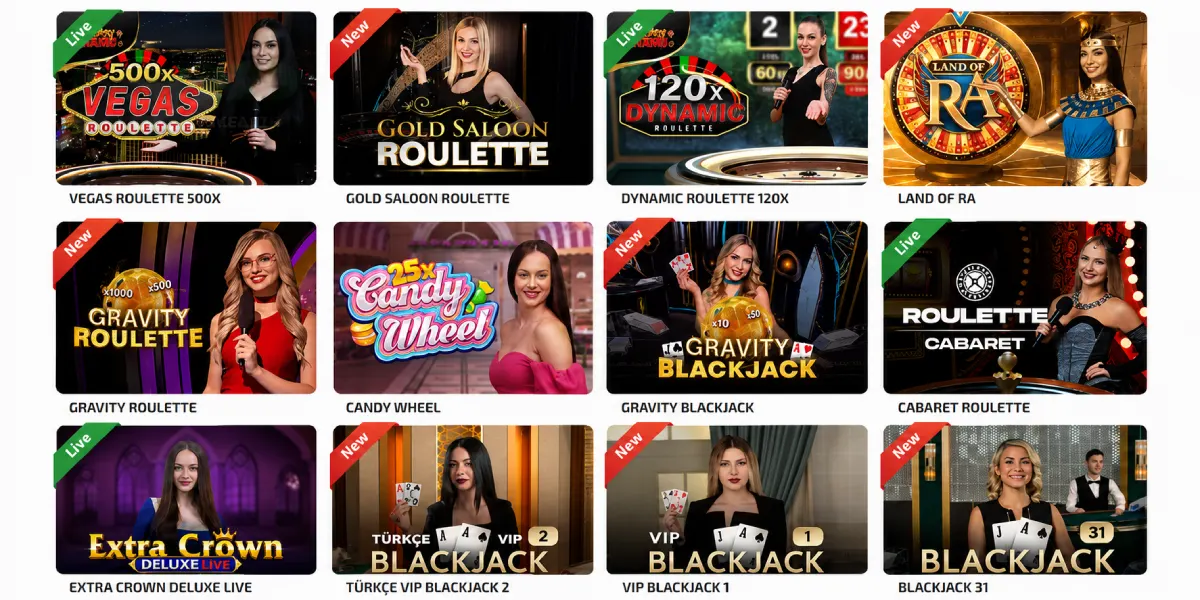 Live casino παιχνίδια: ρουλέτα και blackjack στο BoaBoa Casino